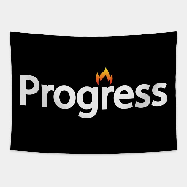 Progress artistic typographic design Tapestry by BL4CK&WH1TE 