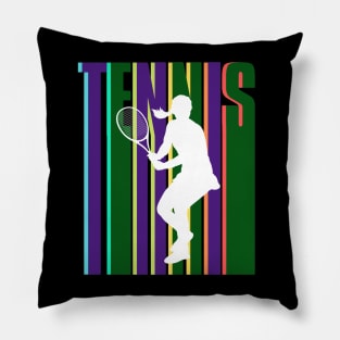 US Open Tennis Player Silhouette Pillow