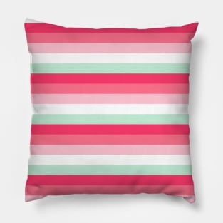 Pink and Mint Stripe pattern Pillow