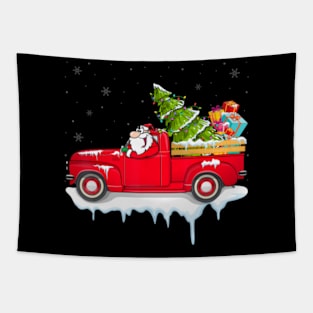 Santa Driving Car Xmas Car Driving Santa Christmas Tapestry