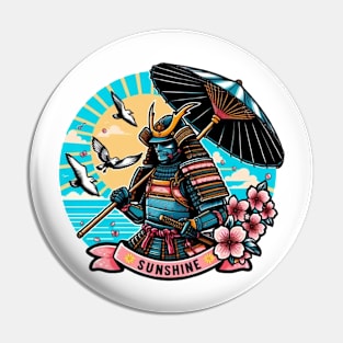 Funny Samurai warrior art summer Pin