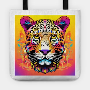 Psychedelic Leopard Head Print Tote