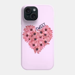 Pink Gazania Daisies Heart Sweetheart Symbol Phone Case