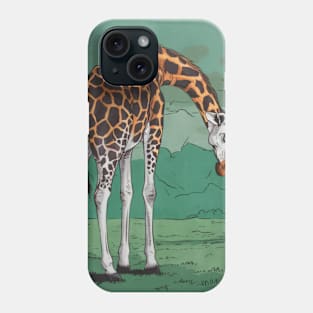 Despondent Giraffe Japanese Art Print Phone Case