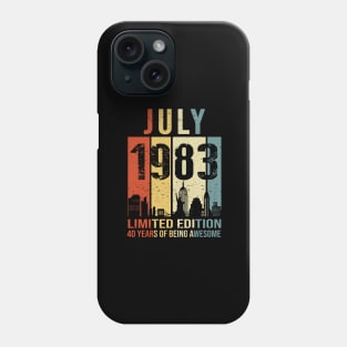 Made In 1983 July 40 Years Of Being Awesome Phone Case