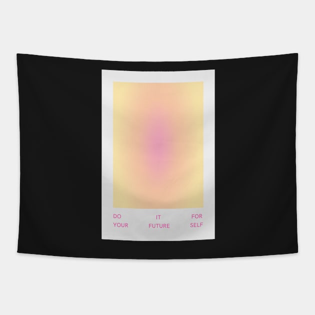 Motivational Quote Pink Glow Aura Tapestry by mystikwhale