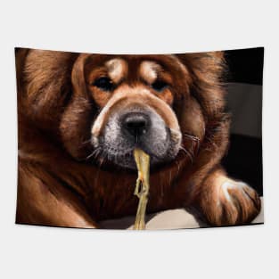 Dog eats Ramen Tapestry