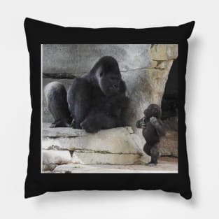 Western Lowland Gorilla and baby Pillow