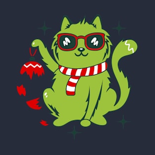 Cat and broken Christmas toy T-Shirt