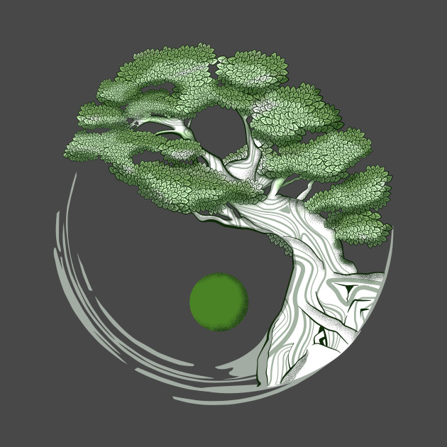 Yin Yang Bonsai Tree - Ying Yang - T-Shirt | TeePublic