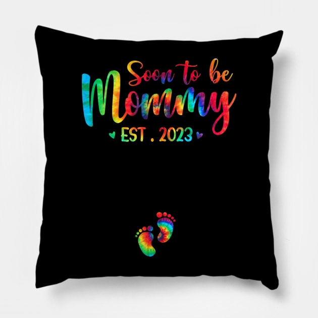 Soon To Be Mommy Est 2023 Pillow by tabbythesing960