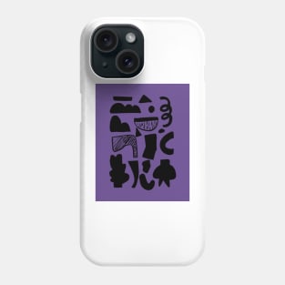 abstract figures on ultra violet background Phone Case