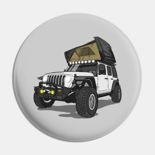 Jeep Wrangler Camp Time - White Jeep Pin