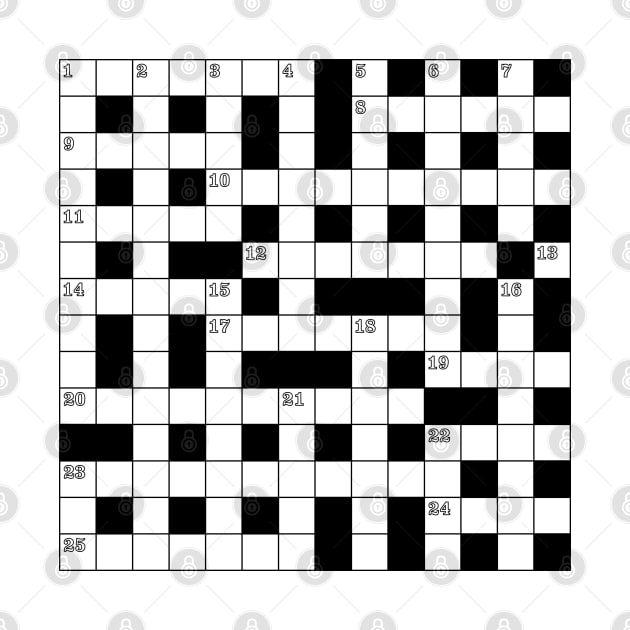 Retro Black White Crossword Puzzle Pattern by redhomestead