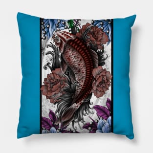 Koi and flowers Pillow