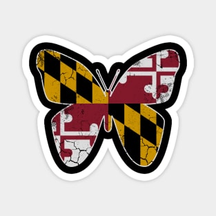 Maryland Flag Butterfly Butterflies Art Vintage Graphic Magnet