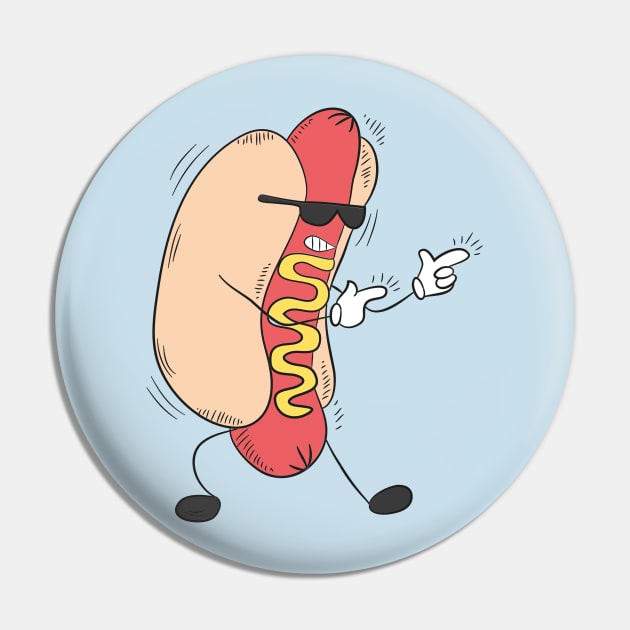 cool hot dog Pin by UniqueDesignsCo