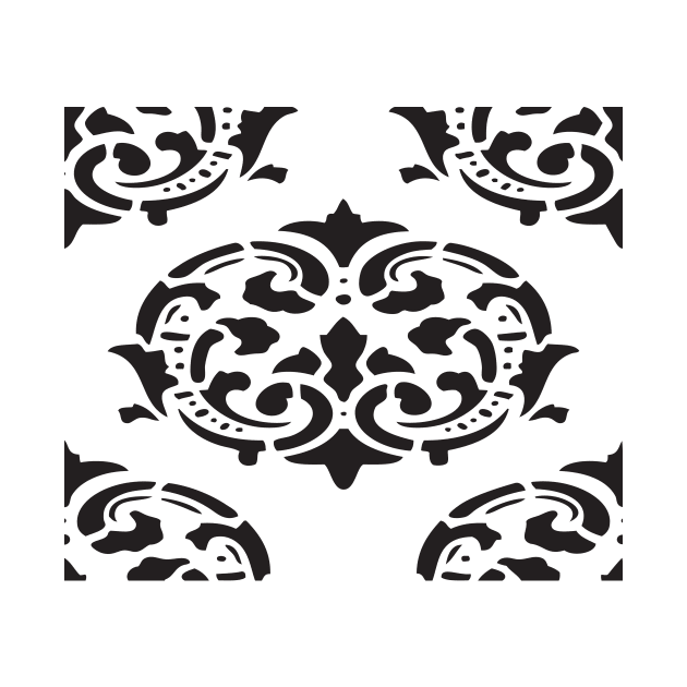 Black and White Victorian Design Abstract Art by BruceALMIGHTY Baker