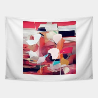 Bold Colorful Abstract Collage Tapestry