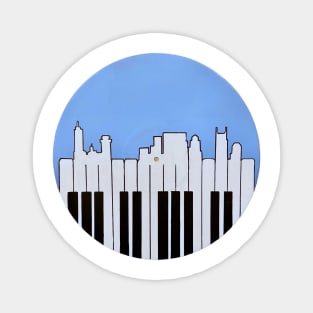 Nashville Skyline and Piano Music Vinyl Record Magnet