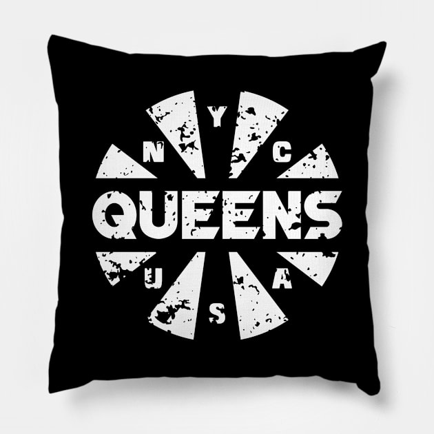 Queens NY Pillow by colorsplash