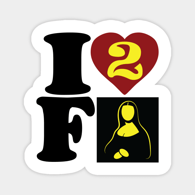 I LOVE TO FART Funny Hidden Fart Message I Heart 2 F Art Magnet by pelagio