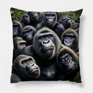 Gorilla Ape Wild Nature Funny Happy Humor Photo Selfie Pillow