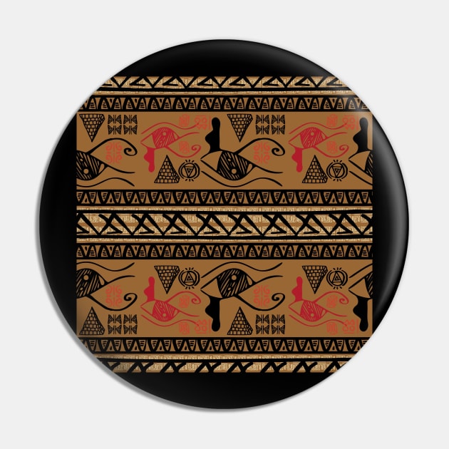 Tribal Egyptian Pattern Pin by CF.LAB.DESIGN