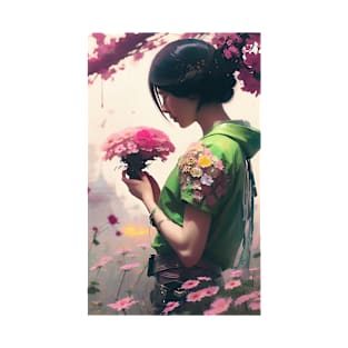 Woman and Flowers T-Shirt