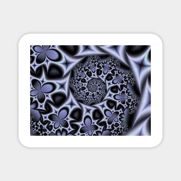 Flowers and Diamonds Monochrome Magnet by pinkal