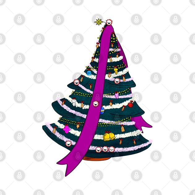 Xmas tree with cute Peppermint candy by Red Fox