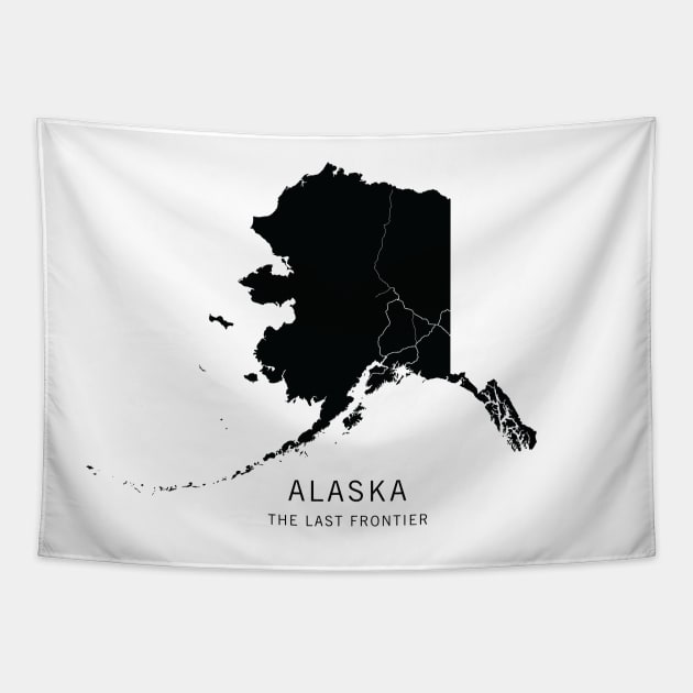 Alaska State Road Map Tapestry by ClarkStreetPress