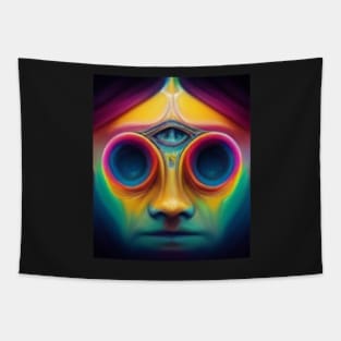 psychedelic face Tapestry