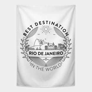 Rio De Janeiro Minimal Badge Design Tapestry