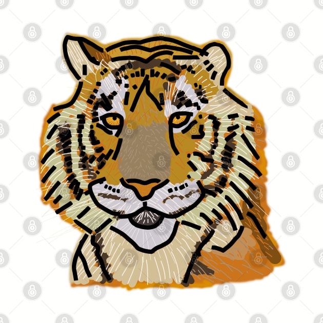 Tiger Face by ellenhenryart