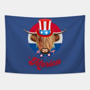 Highland Cow 'Merica Tapestry