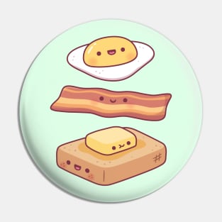 Cute Egg Bacon Butter And Toast Breakfast Pin