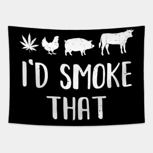 Funny BBQ Barbecue Stoned Smoker I'd Smoke That Tapestry