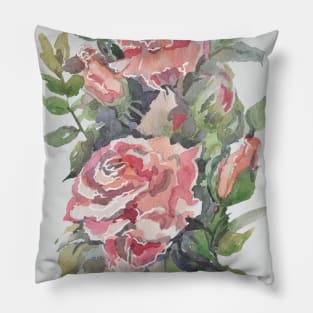 Watercolor Roses Pillow