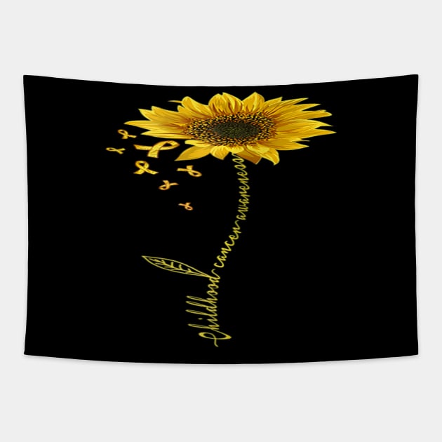 Childhood Cancer Awareness Sunflower Tapestry by Barnard