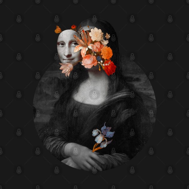 Surreal Mona Lisa with flowers. by ArtOfSilentium