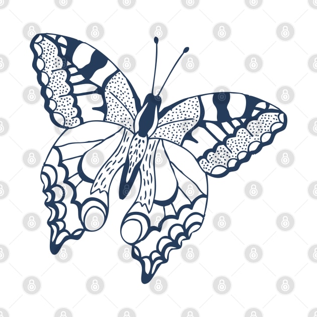 Navy Blue Butterfly by stickersbyjori