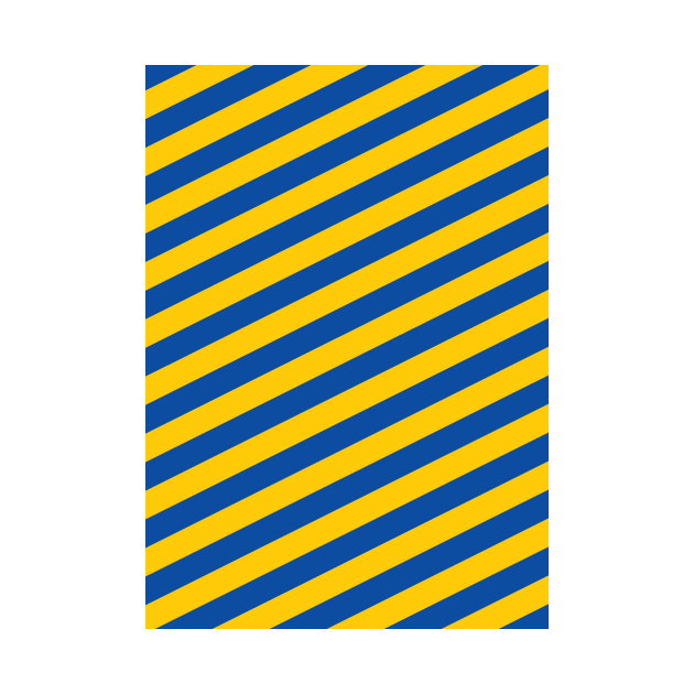 Leeds United Blue and Yellow Angled Stripes by Culture-Factory