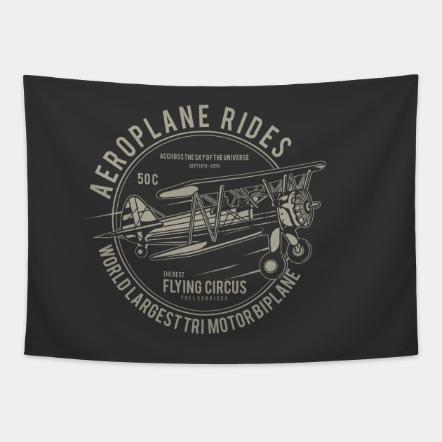 Aeroplane Rides: Flying Circus Tapestry by Jarecrow 