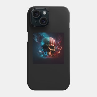 American Flag and Skull Art Phone Case