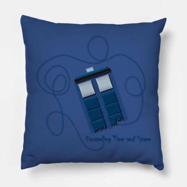 Unraveling Tardis Pillow by leslieharris372