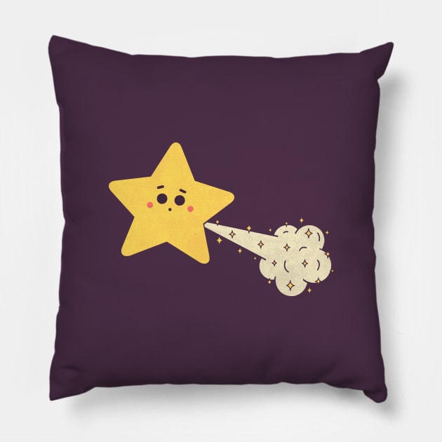 Tooting Star Pillow by HandsOffMyDinosaur