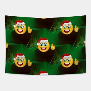 emoji santa claus christmas Tapestry