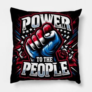 Power to the People Fist Drawing Pillow