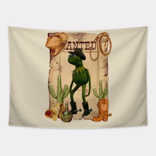 Wanted Coybow Kermit teh Frog Tapestry